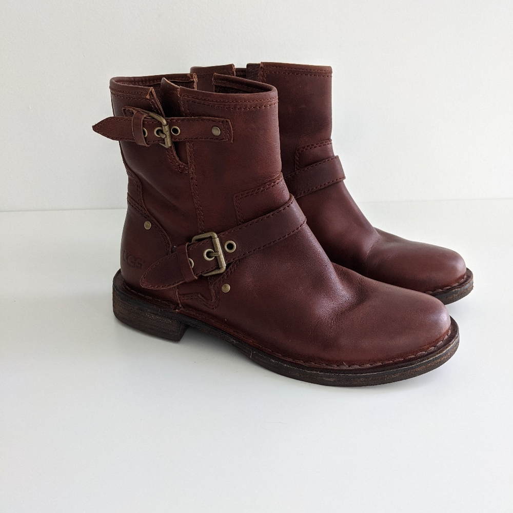 UGG Fabrizia leather combat boots Size 5